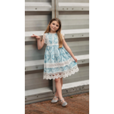 SPRING DRESS SALE EVERLY DRESS BLUE FLORAL