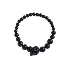 Alexander McQueen Alexandar McQueen Skull Ball Bracelet, Main, color, Black