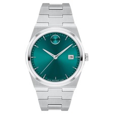 Movado Quest Bracelet Watch, 40mm, Main, color, Green/ Silver