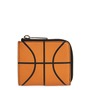 Off-White Basketball Leather Zip Around Wallet, Main, color, Orange A Black