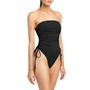 Robin Piccone Aubrey Strapless Cinched One-Piece Swimsuit, Main, color, Black