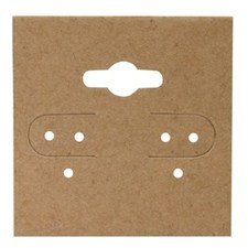 Kraft Earring Cards 1 1/2" x 1 1/2"