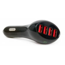 Tech. Get. Go. 50 Watt 4 port Rapid Car Charrger (Black)