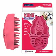 KONG Zoomgroom Rubber Dog Brush Raspberry, LG, KONG