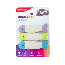 SmartyKat Fish Flop Crinkle Plush Catnip Toy Multi-Color, 3 pk - Kwik Pets