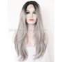Gray Color Synthetic Lace Wigs Ombre Style