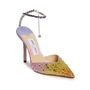 Jimmy Choo Saeda Crystal Ankle Strap Pointed Toe Pump, Main, color, Sunset Mix/ Crystal