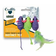 OurPets Three Twined Mice Catnip Toy Green, Purple, 3 pk, OurPets