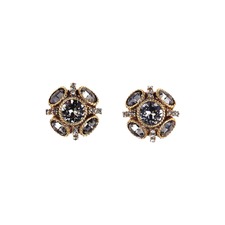 Oscar de la Renta Classic Button Stud Earrings, Main, color, Black