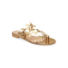 Gianvito Rossi Leaf Slide Sandal, Main, color, Metal Mekong