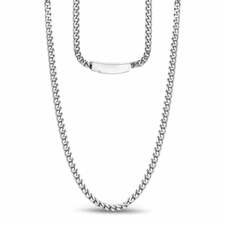 Matte Steel Modern Dog Tag Engravable Pendant