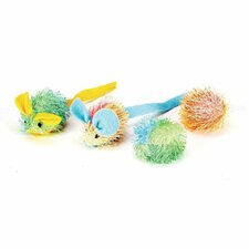 Ethical Products Spot Stringy Mice &amp; Ball With Catnip 4pk - Kwik Pets