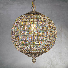 Jaemir Retro Globe Crystal Chandelier in Antique Gold