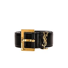 Image 3 of Saint Laurent Monogramme Belt in Nero