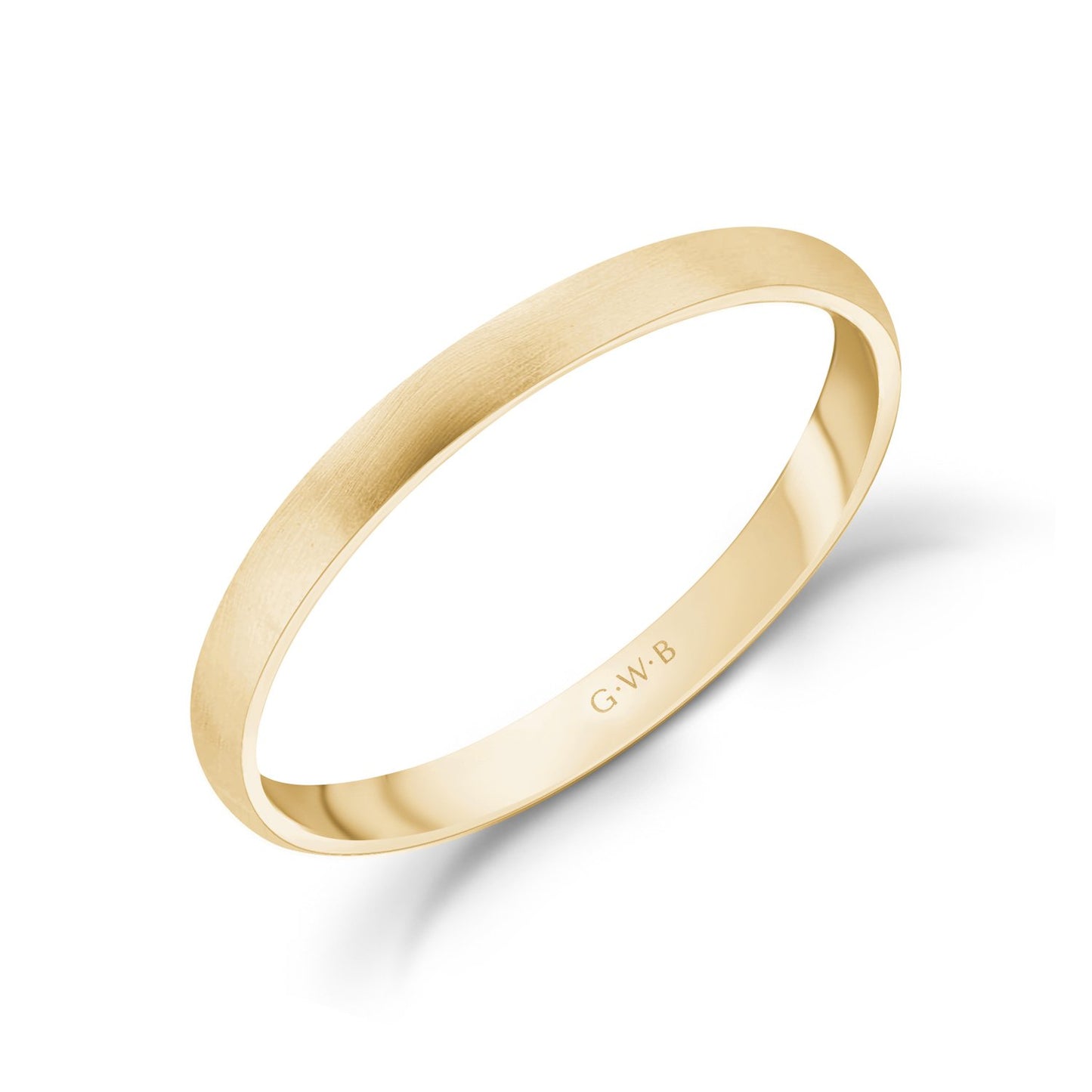 2mm 18K Gold Brushed Dome W...