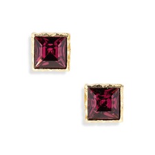 Oscar de la Renta Square Crystal Stud Earrings, Main, color, Amethyst