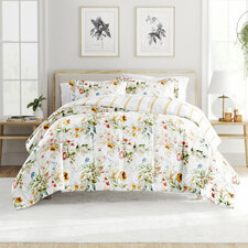 Down-Alternative Comforter Set in Chintz Floral Stripe