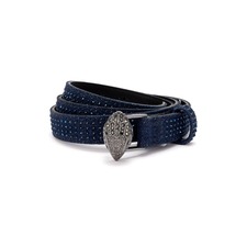 Kurt Geiger London Embellished Denim Belt, Main, color, Navy/ Shiny Rhodium