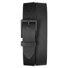 Shinola Lightning Bolt Keeper Leather Belt, Main, color, Black