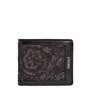 Versace Floral Jacquard &amp; Leather Bifold Wallet, Main, color, Black Black Ruthenium