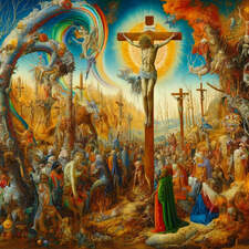 AI art Hieronymus Bosch inspired crucifixion