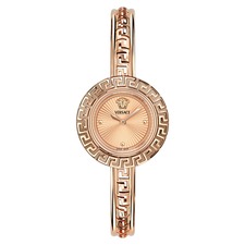 Versace La Greca Diamond Bracelet Watch &amp; Leather Strap Gift Set, 28mm, Main, color, Ip Rose Gold