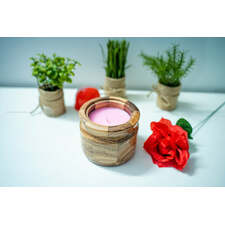 Premium Soy Wax Candle in Acacia Wooden Jar