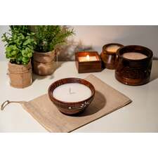 Soy Wax Scented Candle V Shape Wooden Bowl