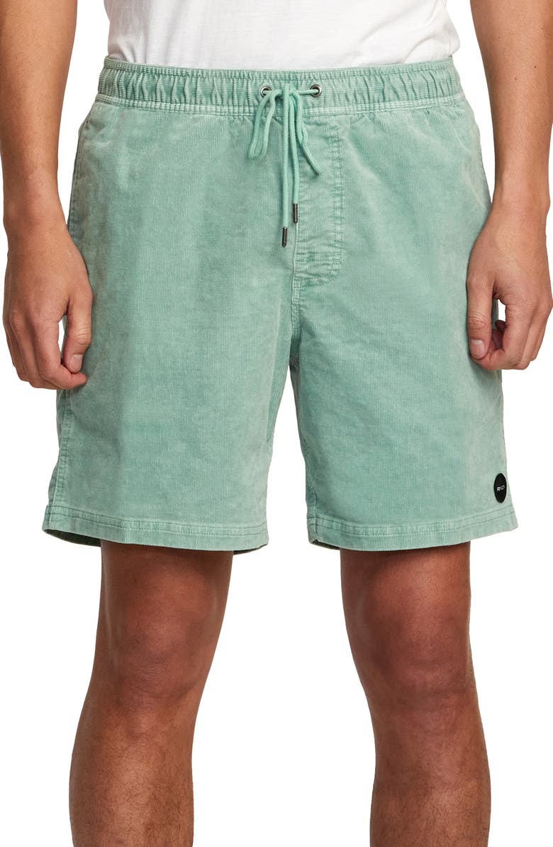 RVCA Escape Corduroy Shorts, Main, color, Green Haze
