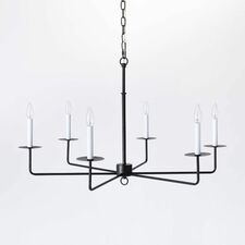 6-Light Hammered Metal Chandelier Black - Threshold™ designed with Studio McGee, 1 of 6