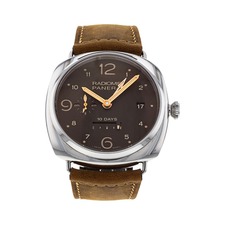 Watchfinder &amp; Co. Panerai Preowned Radiomir Automatic Leather Strap Watch, 47mm, Main, color, Brown