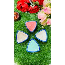 Designer Triangle Shaped Candles in Ceramic Pot - Medium Size