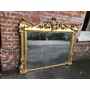 An Exceptional large Antique English 19th Century Original gilt carved wood Overmantel Mirror.
