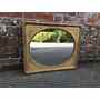 Very useful size Antique 19th Century English original carved wood gilt Oval framed Mirror.