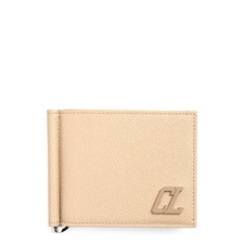 Christian Louboutin Groovy Calfskin Bifold Wallet with Money Clip, Main, color, Saharienne/ Saharienne