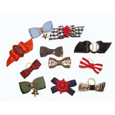 Dog Bows-Holiday Shimmer Bows with Elastics
