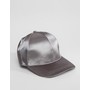 Baseball Cap In Silver Satin