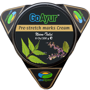  Herbal Neem-Tulsi Pre-Stretch Marks Cream - 6 Oz, Natural Anti Stretch Marks Cream & Refreshing Body Moisturizer, Healthy & Radiant Skin, Buy Online @ GoAyur.com