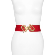Raina 'Penelope - Dragon' Stretch Belt, Main, color, Red