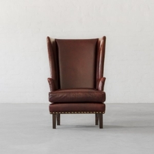 Candolim Leather Wingback Chair