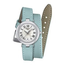 Tissot Bellissima Leather Strap Watch, 26mm, Main, color, Blue