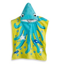 Child's Hooded Octopus Cotton Towel