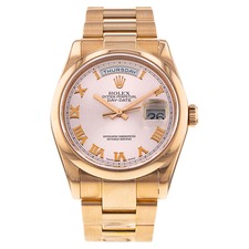 Watchfinder &amp; Co. Rolex Preowned 2001 Day Date Bracelet Watch, 36mm, Main, color, Pink