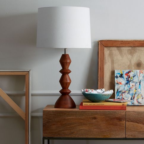 Stacked Wood Table Lamp