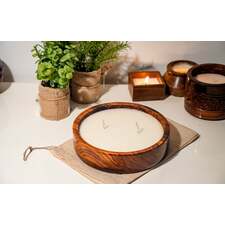 Two Wick Soy Wax Scented Candle in Wood
