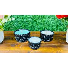 Soy Wax Scented Candles Combo Pack in Ceramic Pot | Small Large Medium in Vanila Green Apple and Strawberry Fragrances