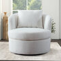 Nahjee Lyquinn 33'' W Super Soft Upholstered Swivel Barrel Chair with Pillow