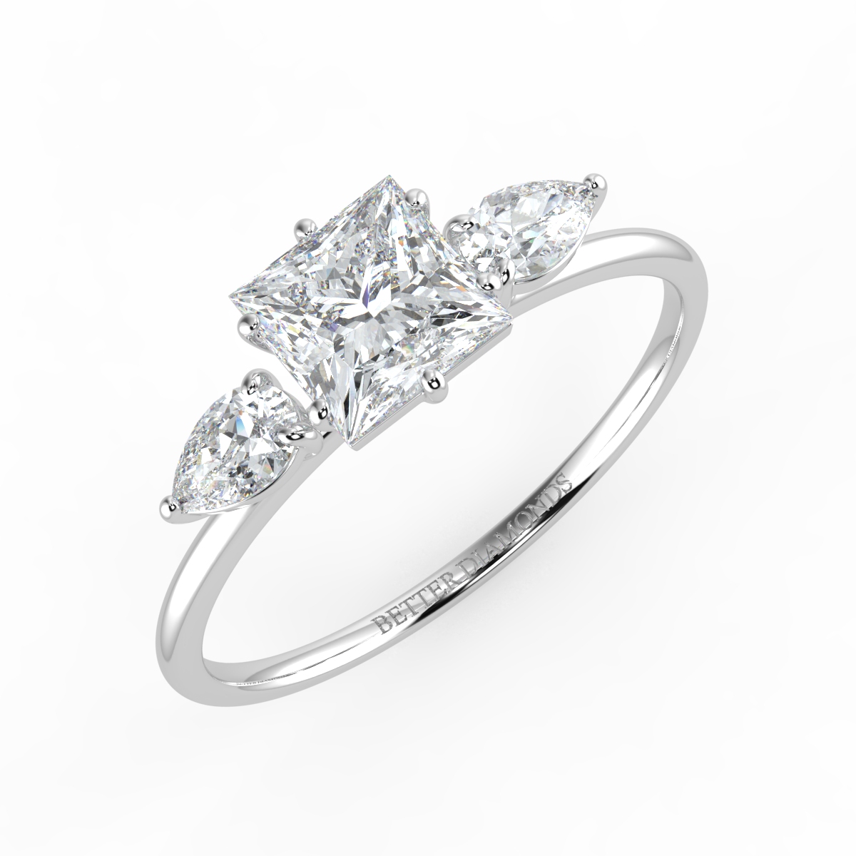 Princess Cut Diamond Trilog...