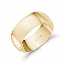 8mm 10K Gold High Polished Dome Wedding Band