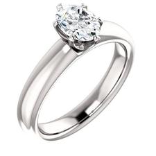 0.75 Ct Oval Diamond Engagement Ring 14k White Gold